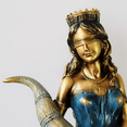 thumbnail image 4 of 2Pcs Blindfolded Fortuna Statue Ancient Greek Roman Goddess of Fortune Vintage Blue Luck Sculpture Luck Decorations Home, 4 of 5