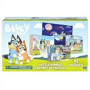 Bluey 11 Puzzle Bundle Set, 8- and 24-Piece Wood, Fuzzy, & Die-Cut Jigsaw Puzzles for Preschoolers and Kids