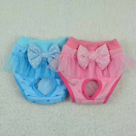 

Clearance!Lovely Bow Hygienic Short Pants Pets Sanitary Underwear Cotton Blend Physiological Panties Briefs For Dogs Cats Pink L