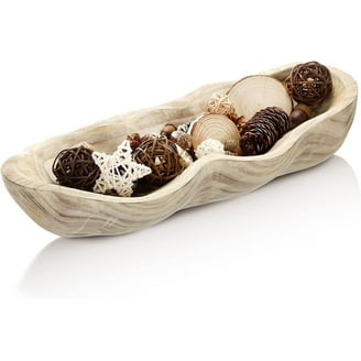 Santa Barbara Design Studio TableSugar Dough Bowl – Paulownia Wood, 12x7.5 Inch, Black Finish