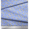 thumbnail image 3 of Soimoi Blue Velvet Fabric Leaves & Floral Geometric Printed Fabric 1 Yard 58 Inch Wide, 3 of 3