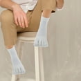 thumbnail image 4 of OQRKI 2 Pairs Toe Socks Running Five Finger Socks Low Cut Cotton Ankle Toe Socks for Men Women Bunion White, 4 of 7