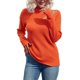 thumbnail image 2 of Gibobby Sueter Para Mujer Invierno Punto Suéter de punto de color liso para mujer con medio cuello y diseño de hombros descubiertos(Rojo de la sandía,M), 2 of 5
