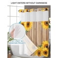 thumbnail image 4 of No Hook Cloth Fabric Shower Curtain with Snap in Liner, Sunflower Farmhouse Waterproof Shower Curtains Set with See Through Top Window, Spring Summer Retro Floral Wooden Bath Curtains Shower 72"x72", 4 of 6