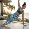 thumbnail image 2 of COUVER Women's High Waisted Performance Activewear Leggings Denim Blue Small, 2 of 6