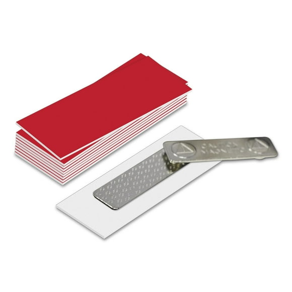 Badge Nominatif Vierge avec Support Magnétique - Lot de 10 Rouge 1 Pouces X 3 Pouces
