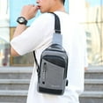 thumbnail image 2 of Xfvqtps Mens Chest Bag with USB Adjustable Shoulder Strap Large Capacity Multi Compartment Multi-Purpose Fashion Lightweight Portable Commuting Oxford Cloth Crossbody Bag Gray, 2 of 6