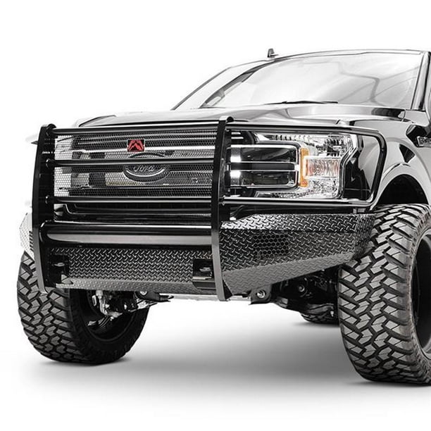 2018 F150 Black Steel Full Grill Guard with Tow Hooks