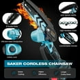 thumbnail image 3 of Saker 6 inch Mini Chainsaw with 2 Batteries & 2 Chains, Electric Chainsaw for Cutting, Ideal for Gardening, Tree Trimming, Blue, 3 of 10