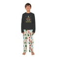 thumbnail image 5 of Jenny Matching Christmas Pajamas, Nutcracker Character Tree Print, Black Long Sleeve Shirt and White Wide-leg Bottoms, 5 of 8