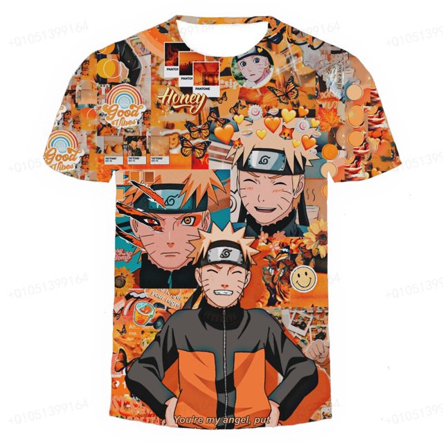 Nueva camiseta de Anime Naruto, camiseta de dibujos animados, ropa para niños, ropa encantadora para bebés, camiseta fresca, ropa para niños, camiseta para BoysM heqiyong CONDUJO