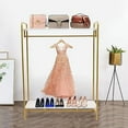 72"Gold Garment Rack Boutiques Heavy Duty Clothing Rack Wedding Dress