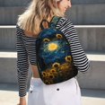 thumbnail image 5 of Wukai Oil Starry Sky Sunflower Durable Canvas Laptop Backpack,Adjustable Shoulder Straps,Water-Resistant,Large Capacity,Stylish Design, Fits 15-17in Laptops,Unisex for School,Office,Travel-Small, 5 of 5