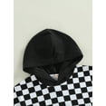 thumbnail image 5 of Bagilaanoe Newborn Baby Girls Boys Summer Romper Tops Short Sleeve Checkerboard Print Casual Hooded Bodusuit 6M 12M 18M 24M Pullover, 5 of 7