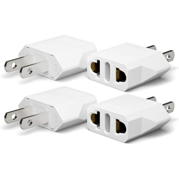 Adaptador de Enchufe MHKBD Blanco, Pequeño Adaptador de Viaje, Europa a EE.UU. y México