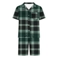 thumbnail image 2 of FAHXNVB Men Plaid Pajamas Sets Short Sleeve Button-Down Sleepwear Tops and Shorts Sets Two-Pieces Loungewear with Pockets, 2 of 5