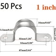 thumbnail image 2 of 50 Pcs 1inch Rigid Pipe Strap,Two Hole Stainless Steel Strap U Bracket, Widened Tube Strap Tension Clip Assortment Kit Heavy Duty Pipe Clamp for Pipe Fixing（32mm）,, 2 of 5