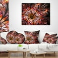 thumbnail image 3 of Designart Glittering Light Red Fractal Flower - Floral Throw Pillow - 18x18, 3 of 4