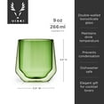 thumbnail image 4 of Viski Aurora Wine Glasses, Iced Coffee, Water Tumblers, 9 oz Set of 2 Green, 4 of 6