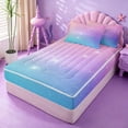 thumbnail image 2 of meiyoeat Pastel Star Pattern Zipper Full Size Comforter Sets with Fitted Sheet and 2 Pillowcases,Dreamy Print Zipper Bedding Set For Girl,Reversible,4 Pieces, 2 of 7