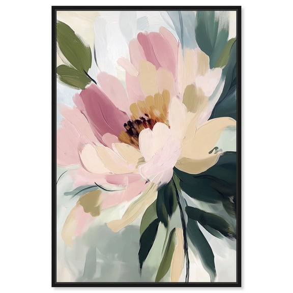 Dusty Rose Harmony Canvas Luxury Floral Art by Art Remedy, Black Frame, 10" x 15"