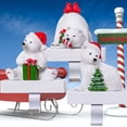 thumbnail image 4 of UNIQOOO Handmade White Polar Bear Christmas Stocking Holders, Large 3Pcs Mantel Hook Set with Base Pads, Holds 2 Lb, Cubs with Xmas Tree, Candy Cane, Birds Fireplace Stocking Hanger Décor for Garlands, 4 of 9