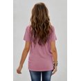 thumbnail image 3 of Women's Pink Crew Neck Dandelion Print T-shirt, 3 of 11