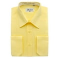 thumbnail image 2 of Berlioni Italy Men's Convertible Cuff Solid Long Sleeve Dress Shirt Lemon, 2 of 2