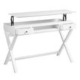 thumbnail image 3 of Lift-Top Writing Desk with Drawers, 44.1" Home Office Computer Desk, Study Table Workstation, Stable Standing Desk Writing Table for Small Space - White, 3 of 11