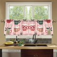 thumbnail image 4 of Yayeee Kitchen Curtains Tier Set of 2 Light Filtering 57"x36" Over Sink Window Panels, Brown Christmas Cups, 4 of 7