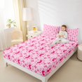 thumbnail image 2 of Manfei Dreamy Princess Bowtie Fitted Sheet Queen,Kawaii Bow Knot Bedding,3pcs,1 Fitted Sheet and 2 Pillowcases, 2 of 6