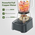 thumbnail image 2 of CONCETTA Professional Smoothie & Food Processing Blender, 1100W Motor, 3 Preset Functions for Frozen Drinks, Smoothies & Sauces, Large Pitcher with To-Go Cups，Gray, 2 of 9