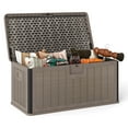 thumbnail image 1 of Costway Storage Box with Lockable Design & Gas Strut Handle 2 Person Bench Garden Organizer, 1 of 10
