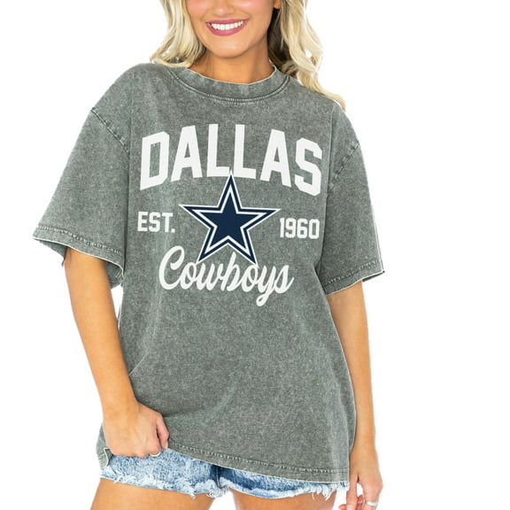 Women's Gameday Couture Gray Dallas Cowboys Tackle Titan Boyfriend Washed T-Shirt