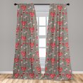 thumbnail image 4 of Ambesonne Hot Air Balloon Curtains, Birds Gifts Stars, Pair of 28"x63", Warm Taupe Dark Coral, 4 of 4