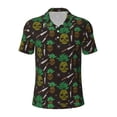 thumbnail image 2 of Daiia Pineapples Pattern Men’s Polo Shirts,Solid Deck Shirt,Classic Fit, Breathable Cotton Polo for Casual and Sport Wear-Small, 2 of 7