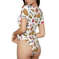 thumbnail image 3 of Naloa Fast Food Women's Short-Sleeved Onesie, One-Piece Swimsuit for Parties, dates, clubs - Small, 3 of 9