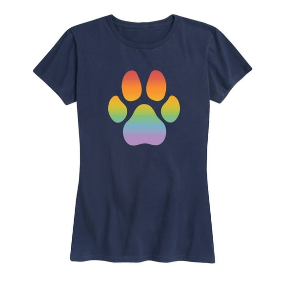 Instant Message - Rainbow Paw Print - Women's Short Sleeve Graphic T-Shirt