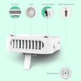 thumbnail image 4 of Mini ventilador USB portátil, ventilador de cuello personal recargable de doble enfriamiento con 3 velocidades ajustables para oficina, camping, viajes, verde, 4 of 5