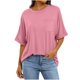 thumbnail image 2 of Sudaderas con capucha cómodas,Blusa informal de manga corta para mujer, cuello redondo, bolsillo, mezcla de poliéster y elastano, ajuste suave y cómodo, ideal para uso diario en casa, sopatenor, 2 of 8