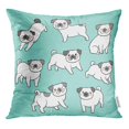 thumbnail image 1 of RYLABLUE Vert Dessiner Contour Pose Différente d'Adorable Carlin Chien Jeter Taie d'Oreiller Housse de Coussin, 1 of 1