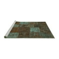 thumbnail image 2 of Ahgly Company Machine Washable Indoor Rectangle Patchwork Turquoise Blue Transitional Area Rugs, 4' x 6', 2 of 4