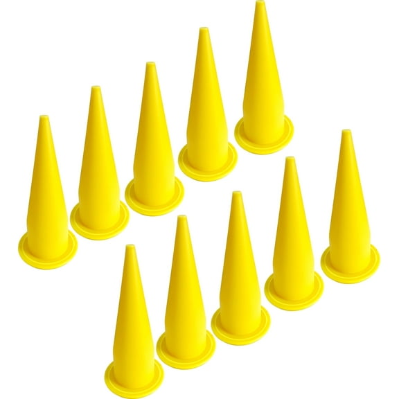 ANZHUO Caulking Nozzle for Sausage Caulking Gun,Durable Epoxy Piston Caulk, Reusable Caulk Nozzle Applicator, Replacement Extension Tool Supplies Applied in the Construction (10 pieces-yellow)