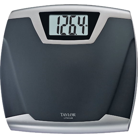 Taylor Digital Body Weight Scale - 440 Lb Capacity, LCD, Auto Shutoff, Black, 14 x 12.4 In — Residential Use, Standard Application