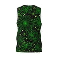 thumbnail image 3 of Gaeub Green Bright Web with Spiders Men's Mesh Basketball Jersey, Quick-Drying Sleeveless Top S-4XL, Loose Muscle Tank Top -4X-Large, 3 of 9