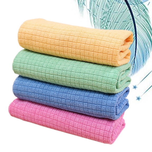 ETEREAUTY 4-Pack Microfiber Dishcloths for Dishwashing, Assorted Colors, Highly Absorbent and Lint-Free