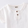 thumbnail image 4 of UngA Kids Baby Boys 2Pcs Summer Outfits Short Sleeve Henley T-Shirt Tops Elastic Waistband Pants Set Toddler Cotton Linen Spring Clothes (Brown,2-3 Years), 4 of 6