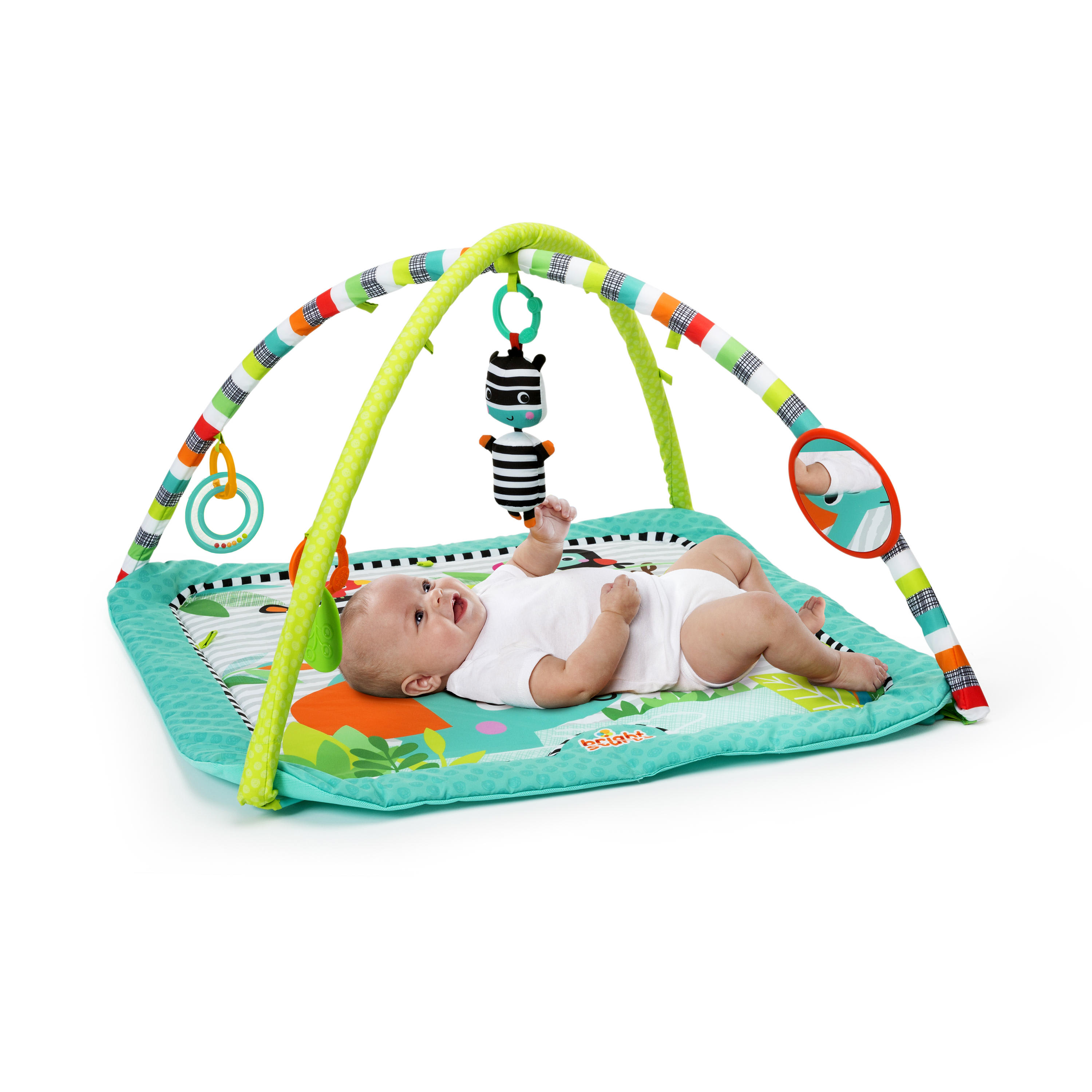 Bright Starts Zig Zag Safari Baby Activity Gym and Play Mat with Toys for Newborns and up - image 3 of 8