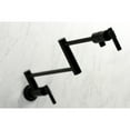 thumbnail image 4 of Kingston Brass KS4100ML Milano Two-Handle 1-Hole Wall Mount Pot Filler Faucet in Matte Black, 4 of 8