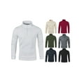 thumbnail image 6 of KelaJuan Men's Fall Quarter Zip Pullover, Solid Color Waffle Long Sleeve Stand Collar Slim Tops Casual Sports Sweatshirt, 6 of 6